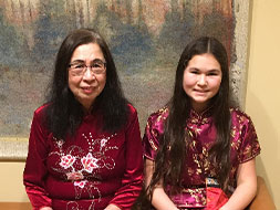 Wai Won Chin Moy (’59 LAS) and granddaughter Deanna Wood celebrating Lunar New Year at retirement community